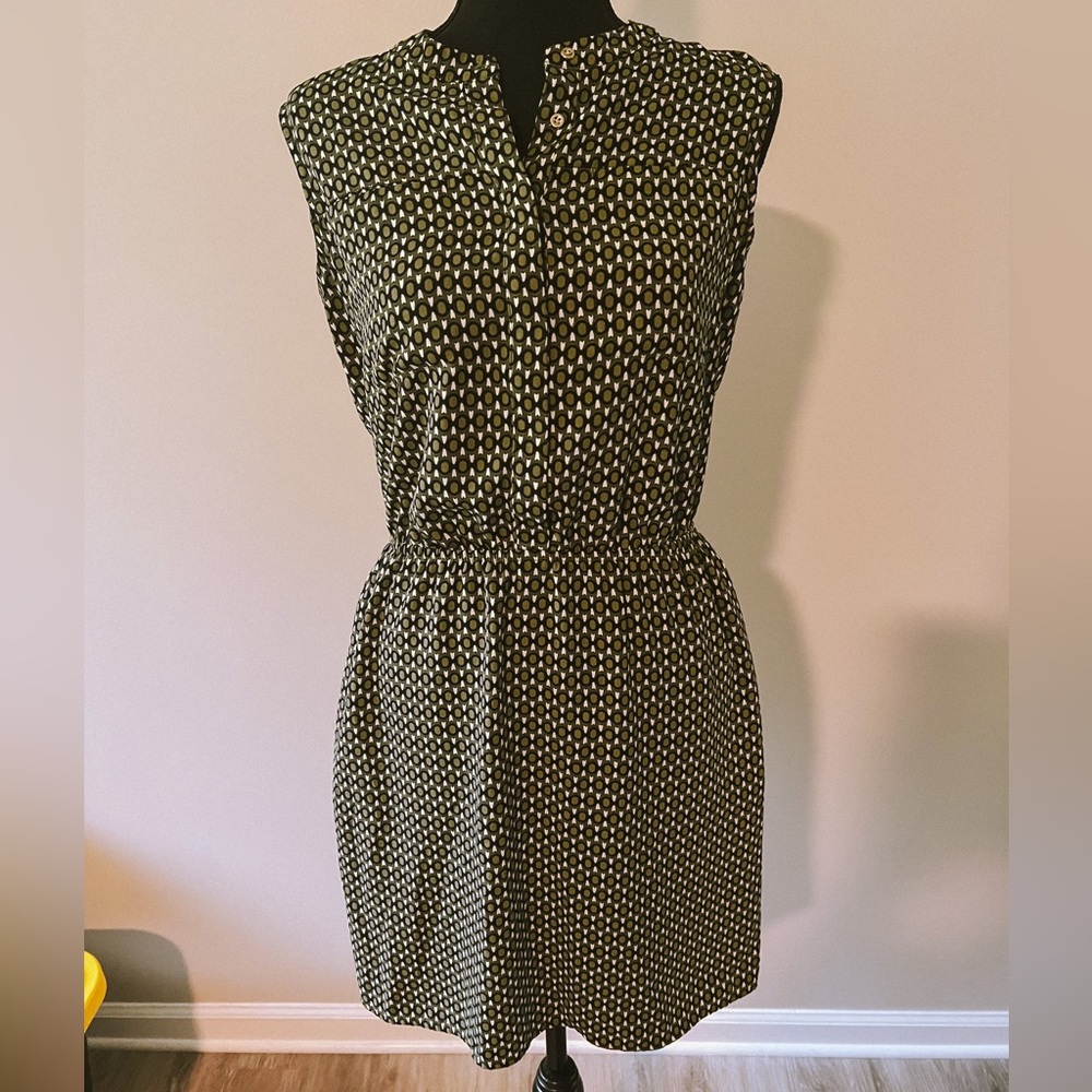 Merona Green Pattern Dress w/Pockets